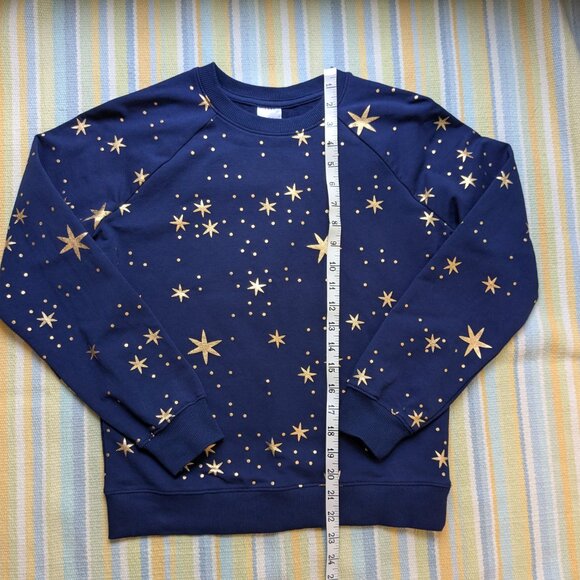 ⭐ Hanna Anderson Navy and Gold Star & polka dot terry sweatshirt size 12 - Picture 5 of 11